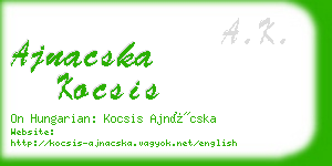 ajnacska kocsis business card